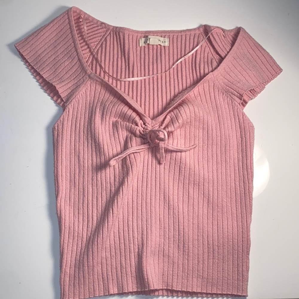 Pink off the shoulder shirt from la hearts